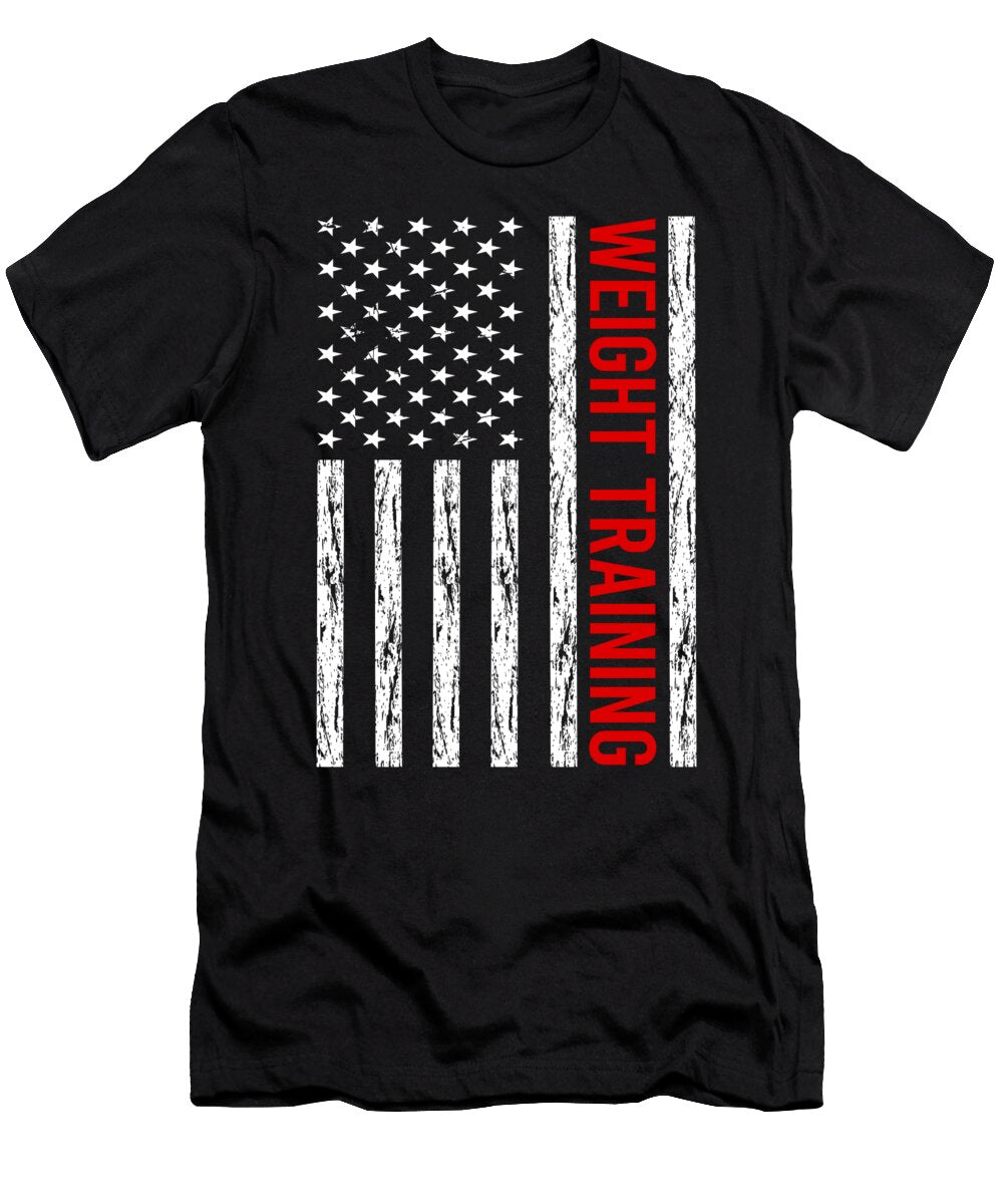 USA Flag Weight Training Petrona Romero T-Shirt