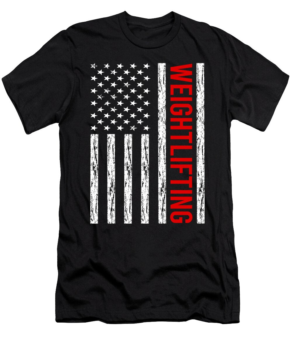 USA Flag Weightlifting Lifting Petrona Romero T-Shirt