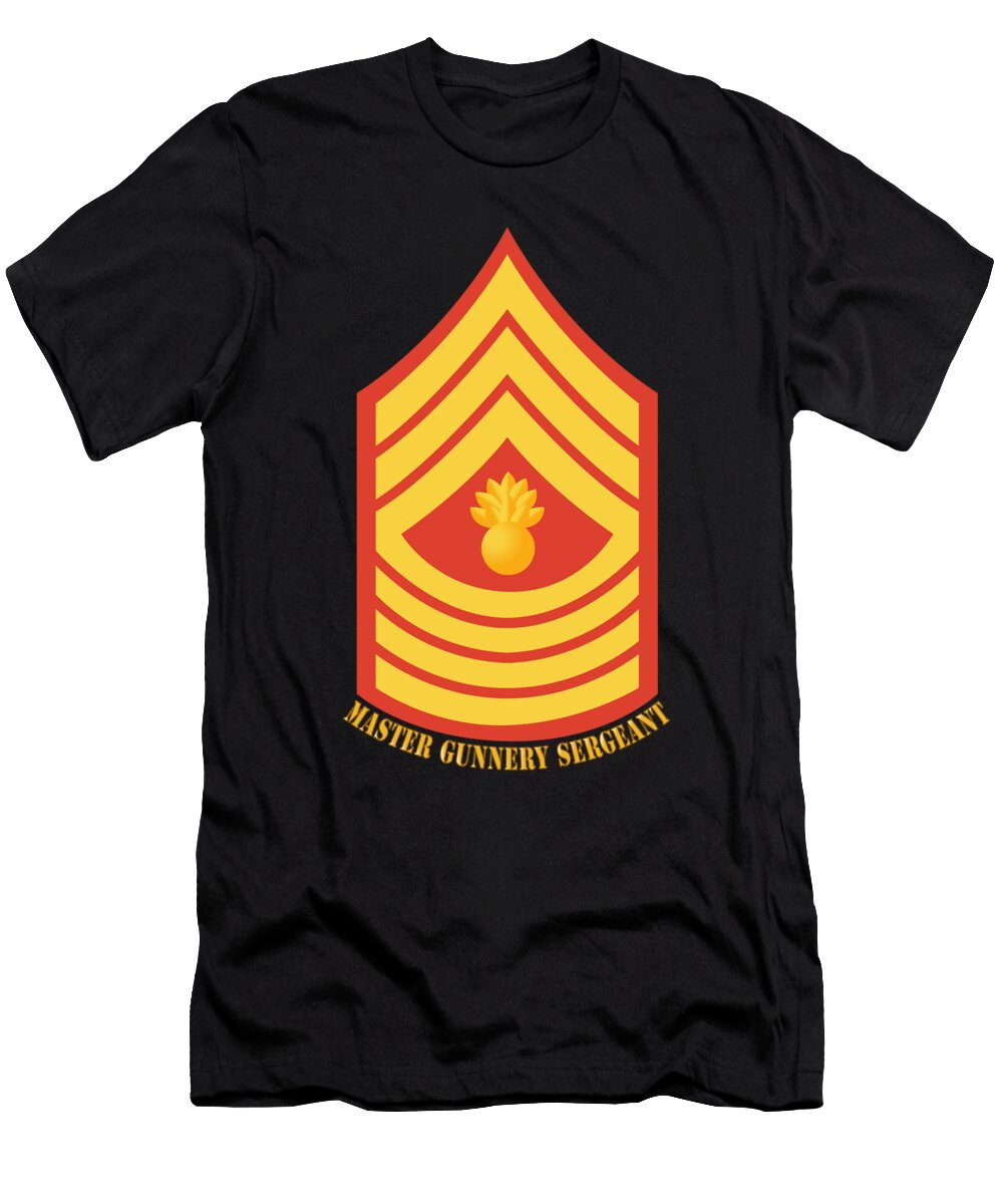 Usmc Enlisted Insignia E9 Master Gunnery Sergeant Mgysgt Dress Blue Bottom Txt T X 300 Tom Adkins T-Shirt