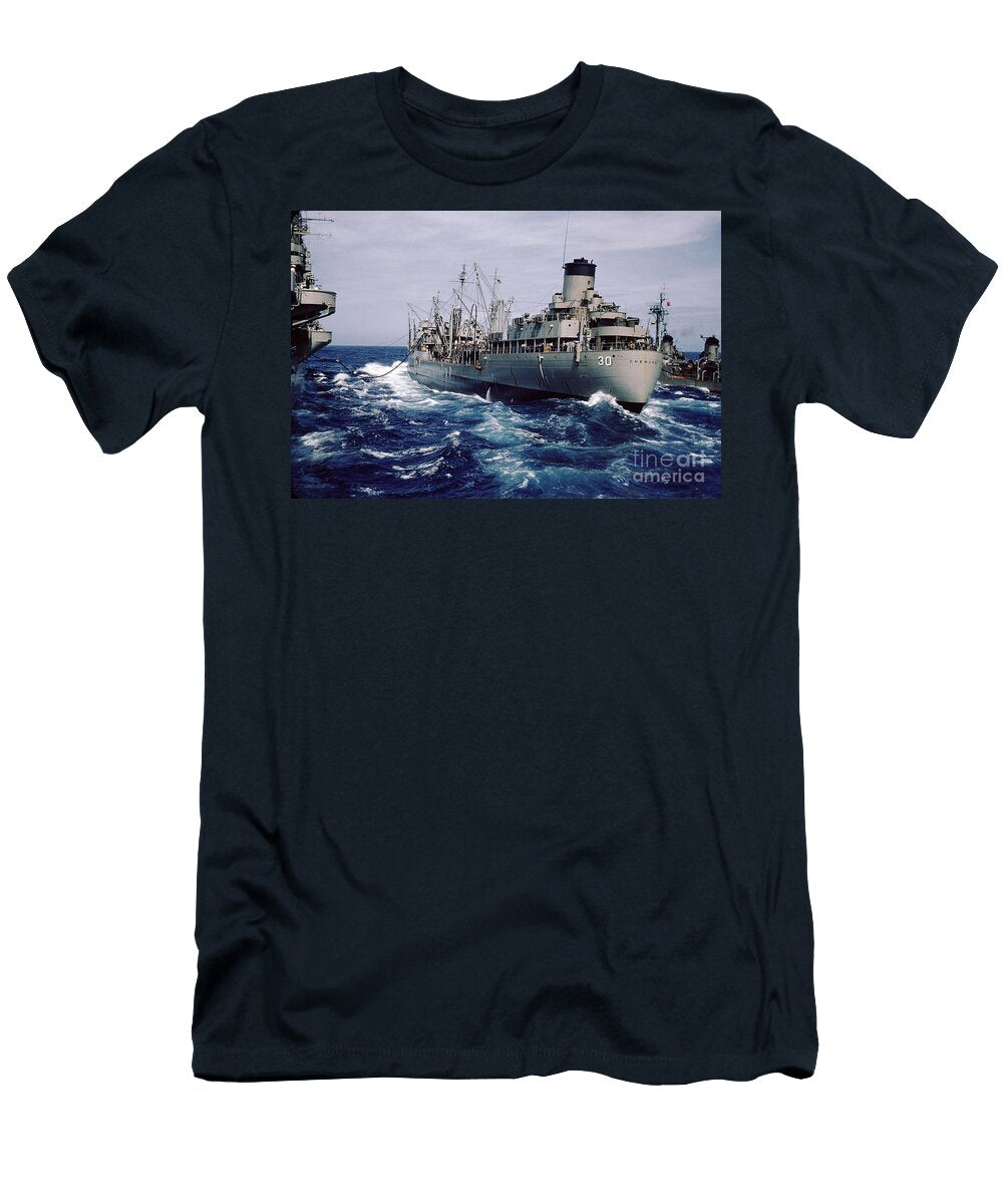 Uss Chemung Ao 30 Replenishment At Sea Wernher Krutein T-Shirt