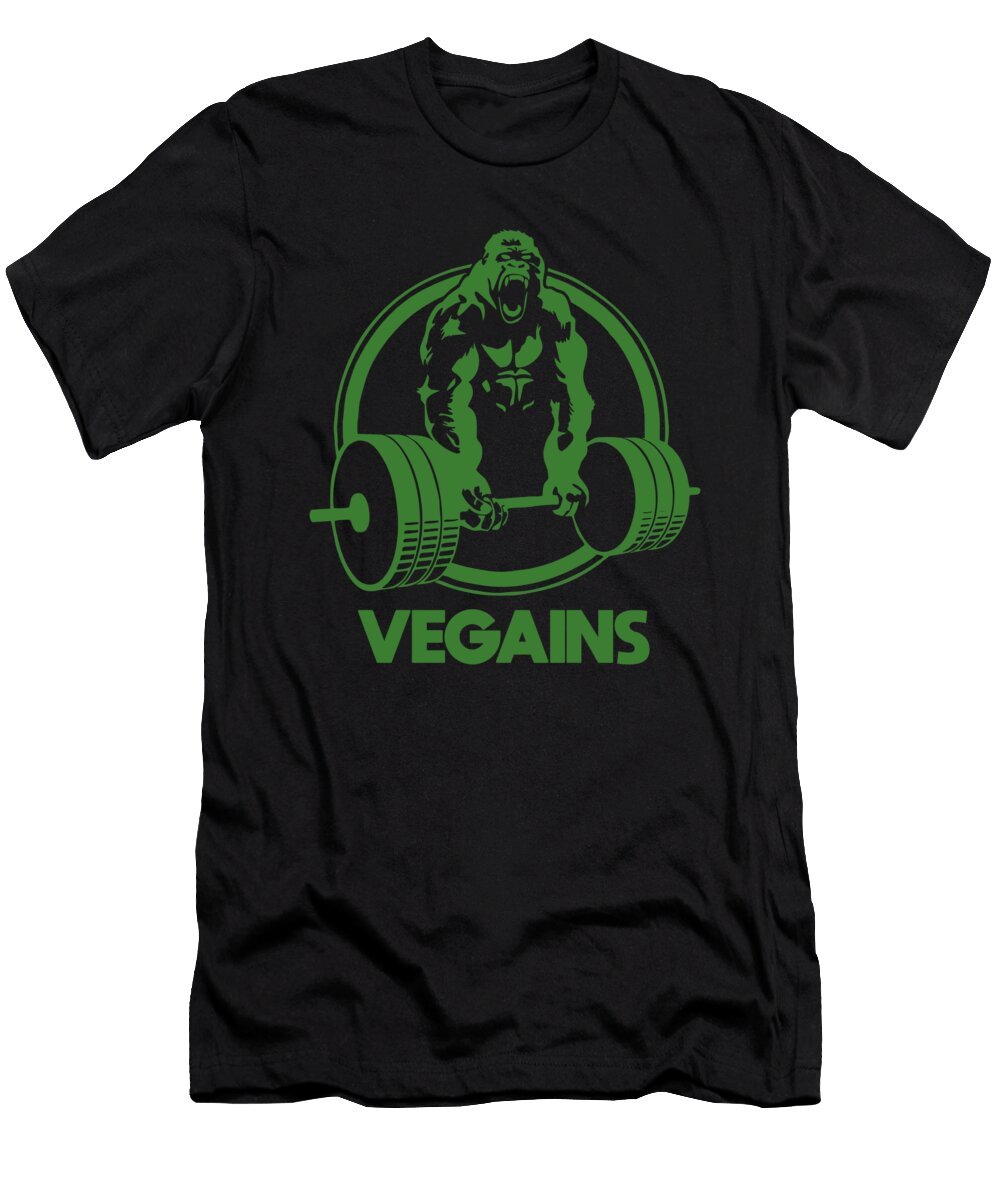 Vegains Cute Weighlifting Bodybuilding Fitness Gift Idea Jan Deelmann T-Shirt