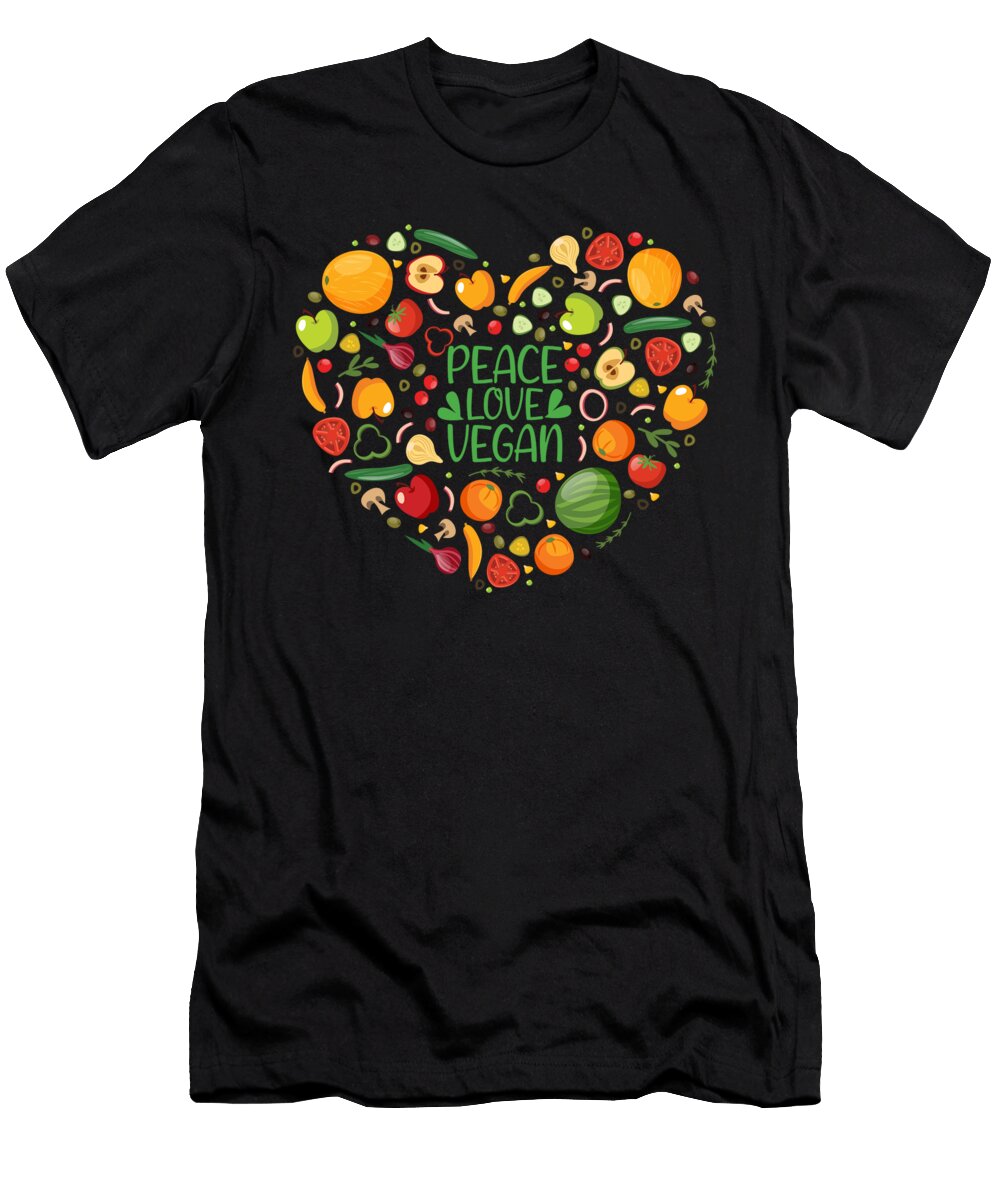 Vegan Design Peace Love Vegan Passionate Matthias Damm T-Shirt