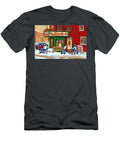 Verdun Hockey Game Corner Landmark Restaurant Depanneur Pierrette Patate Winter Montreal City Scen Carole Spandau T-Shirt