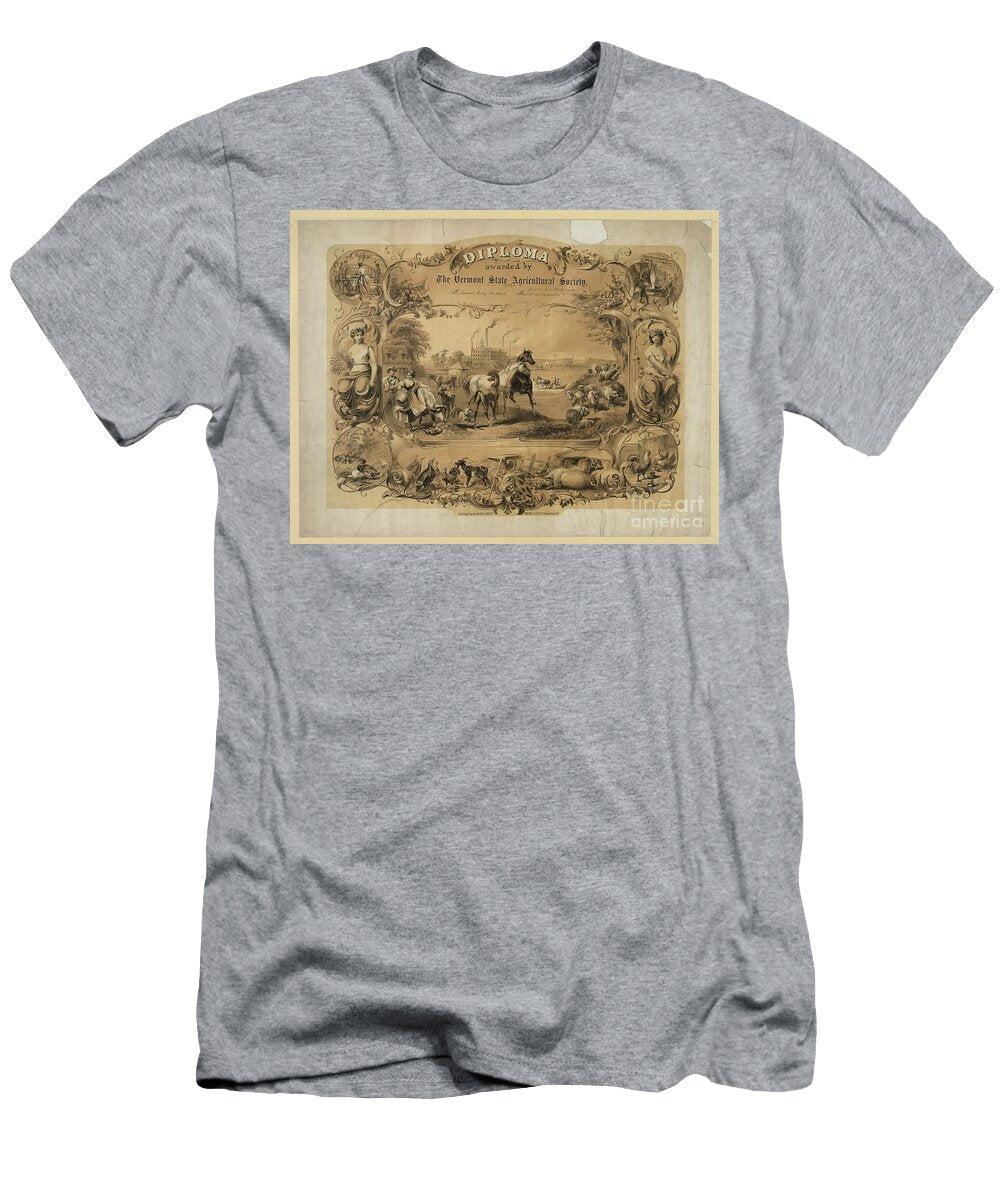 Vermont Agricultural Diploma Scene Popular Art T-Shirt