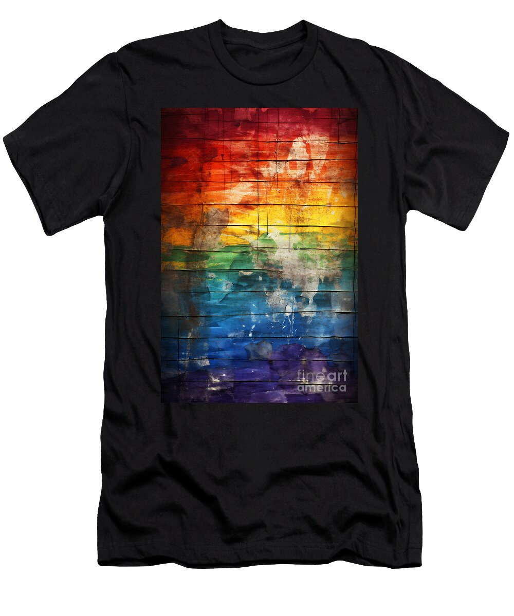 Vertical Rainbow Flag Delphimages Photo Creations T-Shirt