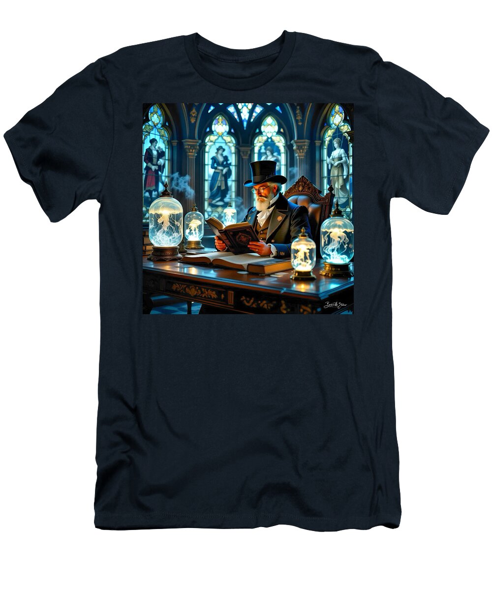 Victorian Scholar Under Enchanted Light Barbara Zahno T-Shirt