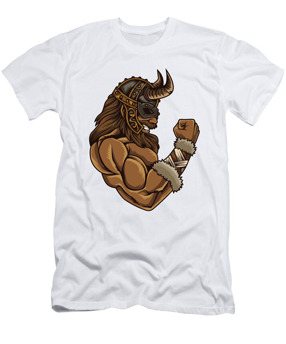 Viking At the Gym Work Out Fitness Muscles Power Mister T-Shirt