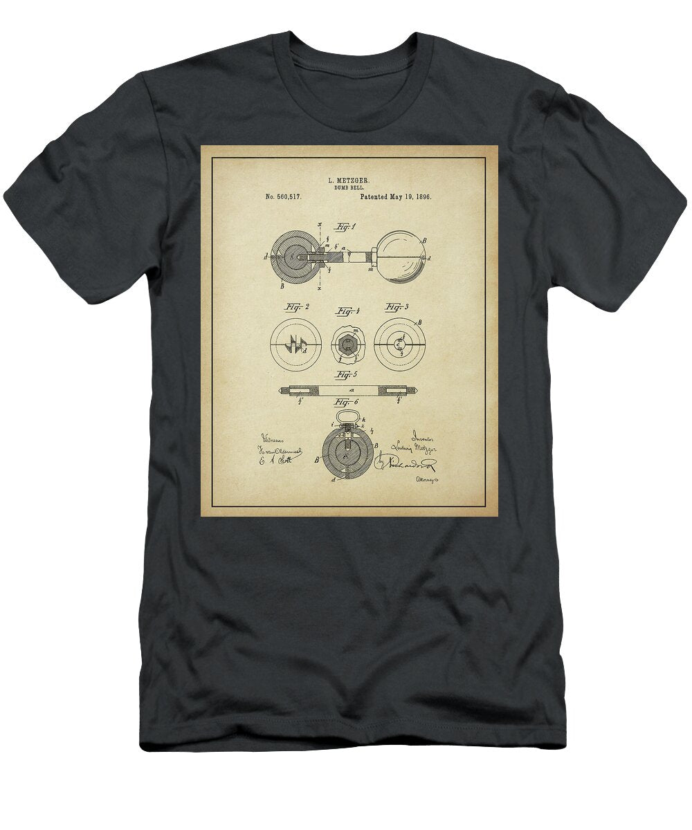 Vintage 1896 Dumbbell Patent Dale Kincaid T-Shirt