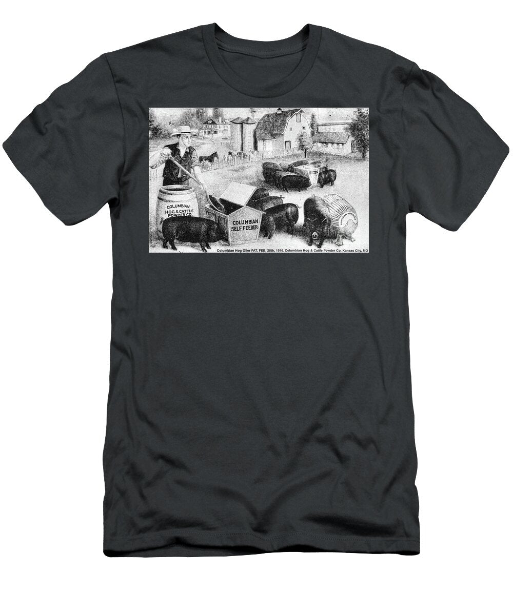 Vintage Ad for the Hog Oiler the Happy Pig Black and White Paul Ward T-Shirt