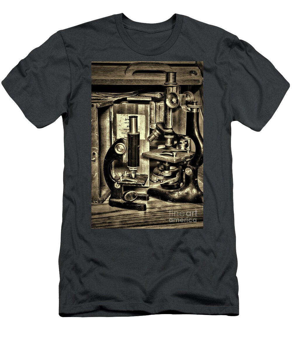Vintage Microscopes in Retro Sepia Paul Ward T-Shirt