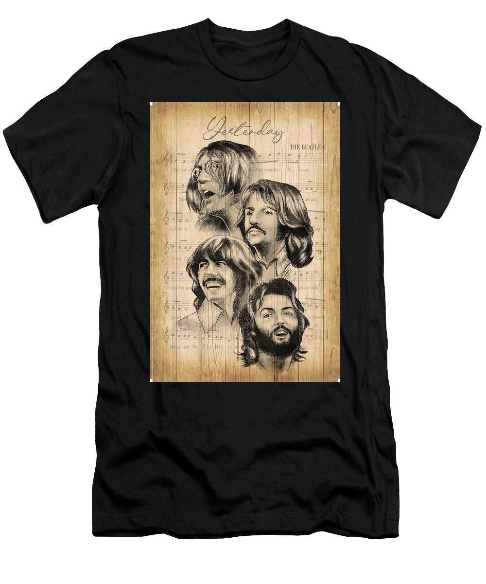 Vintage Music Inspired Portrait Poster Retro Sepia Tone Illustration Classic Band Style Wall Art Nos Gerald Thane T-Shirt