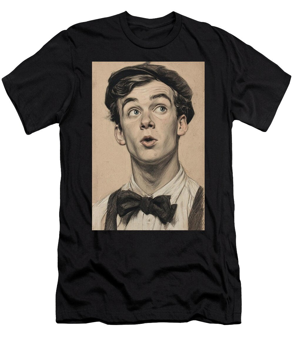 Vintage Sketch of Young Man Buster Keaton Hollie Love T-Shirt