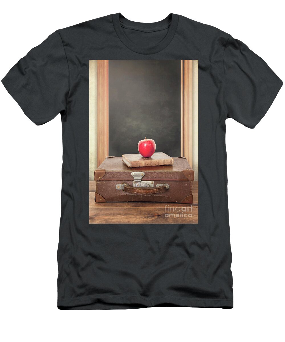 Vintage Suitcase with Old Book and Chalkboard Ethiriel Photography T-Shirt