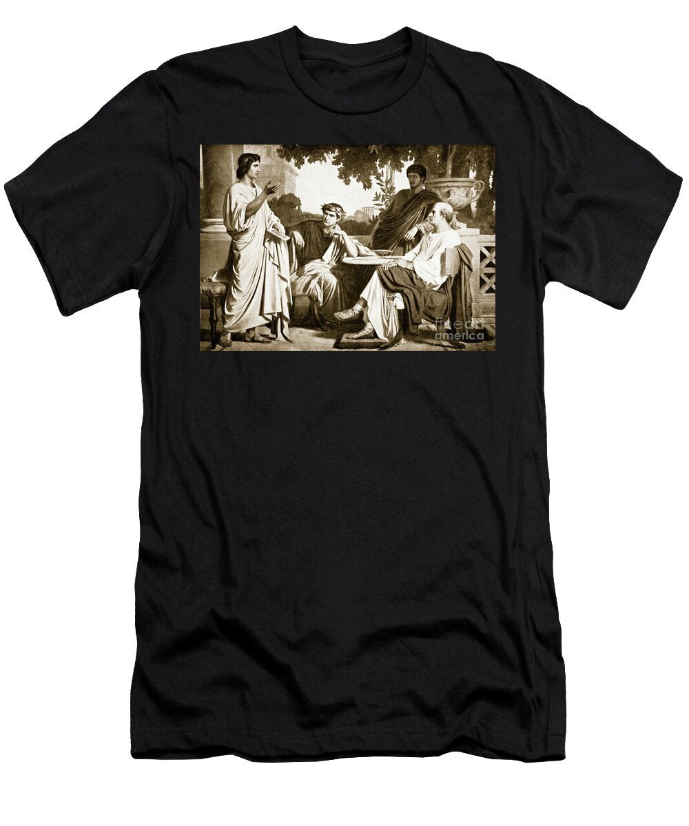 Virgil Horace and Varius At the House of Maecenas Charles Francois Jalabert T-Shirt