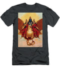 Vishnu Accompanied By His Wives Riding on Garuda Who Carries a Cobra Ravi Varma T-Shirt