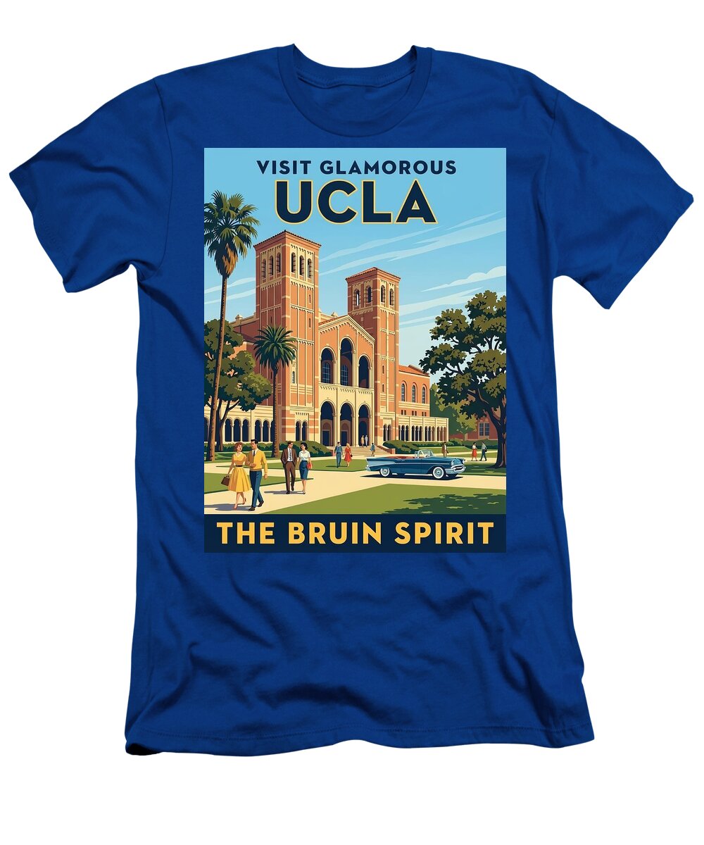 Visit Glamorous Ucla the Bruin Spirit Retro Travel Art T-Shirt