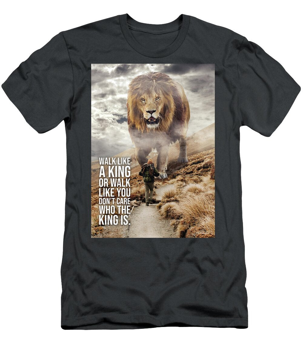 Walk Like a King Lion Vs Man Mindset Motivational Matthew Chan T-Shirt