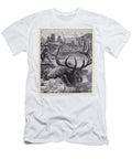 Wapiti Chased By Wolves M2 Historic Illustrations T-Shirt