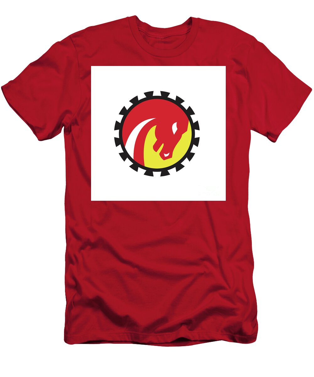 War Horse Head Gear Circle Retro Aloysius Patrimonio T-Shirt
