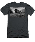 Warren Covered Bridge Black and White Stephen Stookey T-Shirt