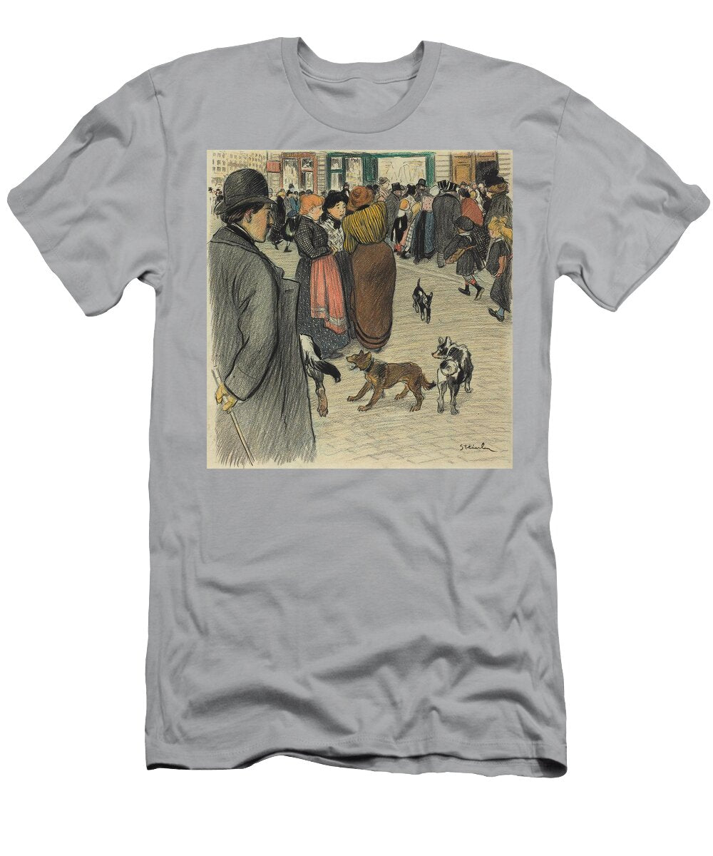 Watching the Crowd Art Theophile Alexandre Steinlen Swiss T-Shirt