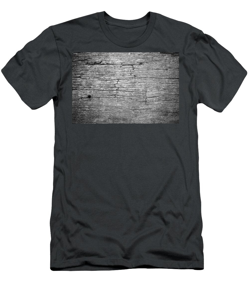 Weathered Wood Structure with Cracks and Veins Abstract Texture Dorin Puha T-Shirt