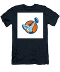 Weightlifter Swinging Barbell Back View Circle Retro Aloysius Patrimonio T-Shirt
