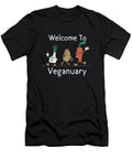 Welcome to Veganuary Light Blue Text Ali Baucom T-Shirt