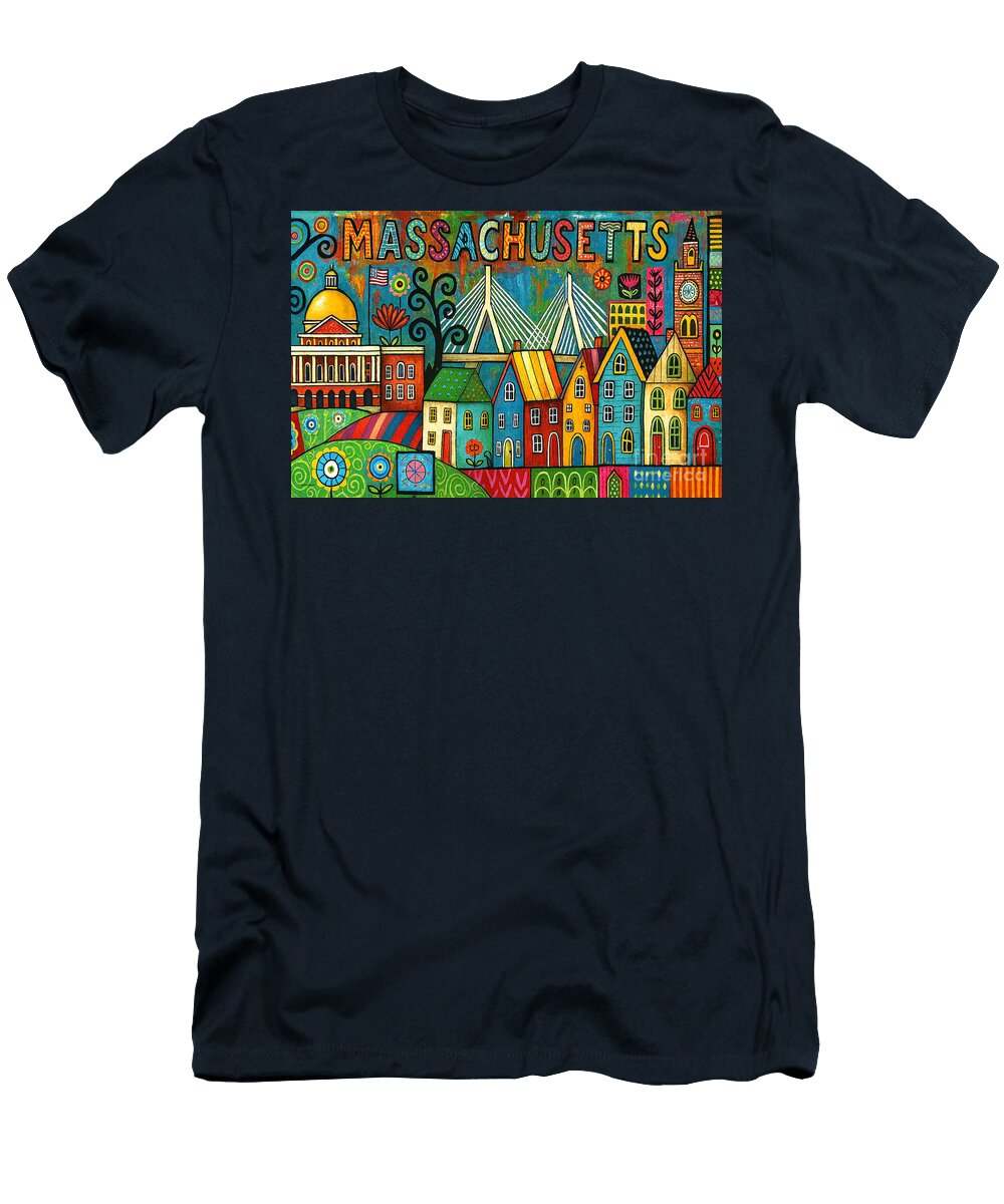 Whimsical Happy Bay State Massachusetts 20260304c Wingsdomain Art and Photography T-Shirt