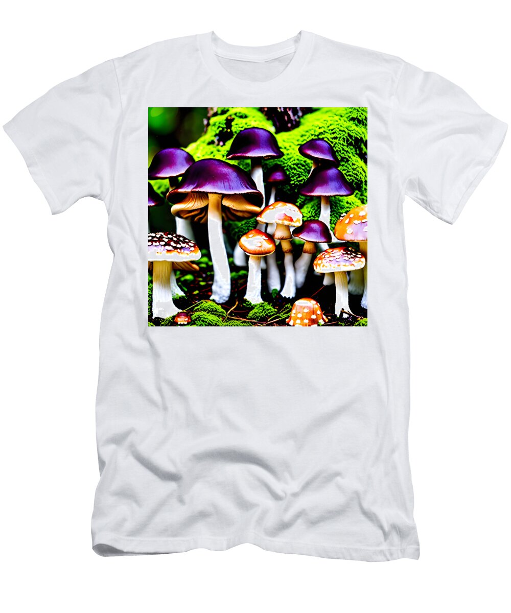 Whispers of Enchantment the Mystical Mushroom Haven Evan Brown T-Shirt