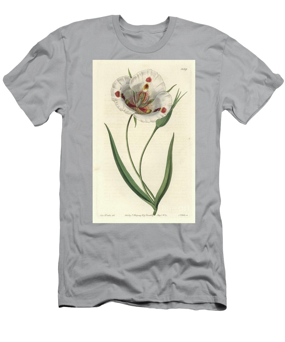 White Flowered Calochorte Mariposa Native to California Spotted Calochortus or Butterfly Mariposa Lily Calochortus Venustus Native to California Sydenham Teast Edwards T-Shirt