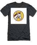 White Horse Head Sunburst Circle Woodcut Aloysius Patrimonio T-Shirt