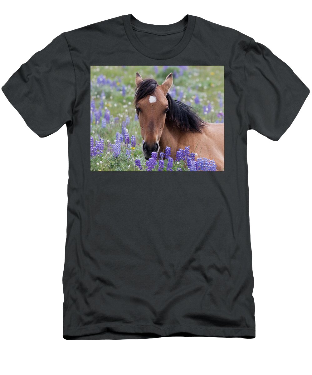 Wild Horse Among Lupines Mark Miller T-Shirt