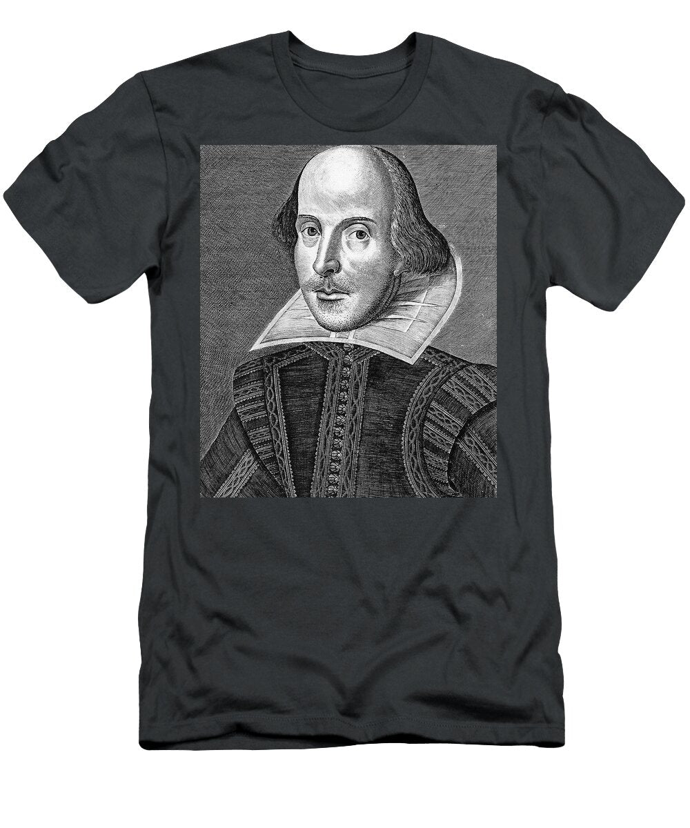 William Shakespeare the Droeshout Portrait Tom Hill T-Shirt