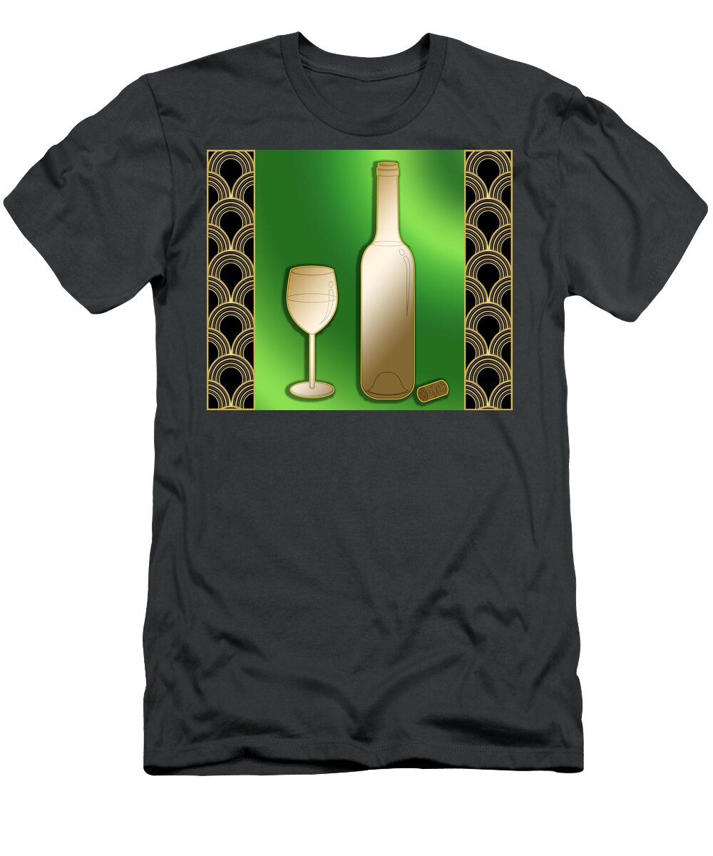Wine Bottle and Glass Chuck Staley Chuck Staley T-Shirt