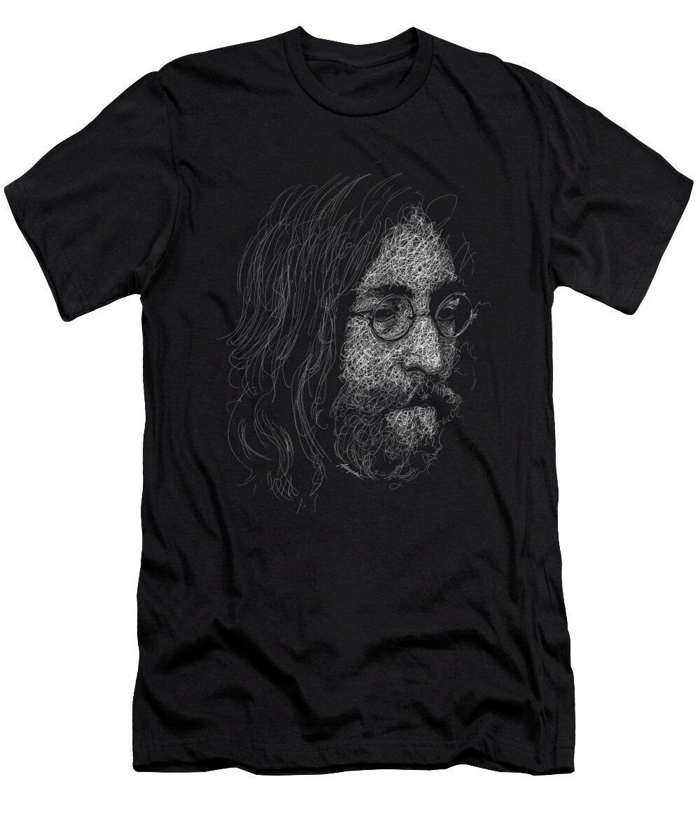 Wireframe Portrait of John Lennon Adie Godel T-Shirt