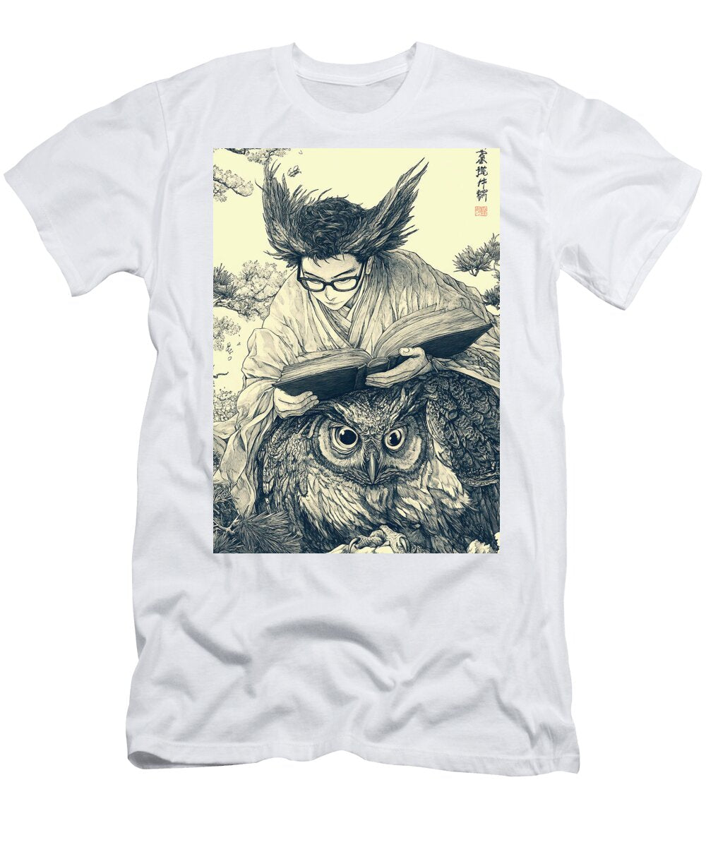 Wise Owl and Book a Timeless Tale Rhys Jacobson T-Shirt