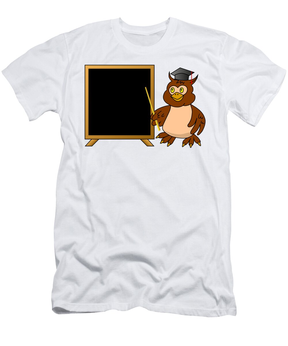 Wise Owl Teacher with Blackboard Miroslav Nemecek T-Shirt