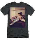 Woman Curls Weights in Gym By Mirror Slime Monsta T-Shirt
