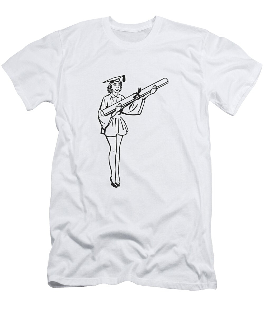 Woman Holding Giant Diploma Csa Images T-Shirt