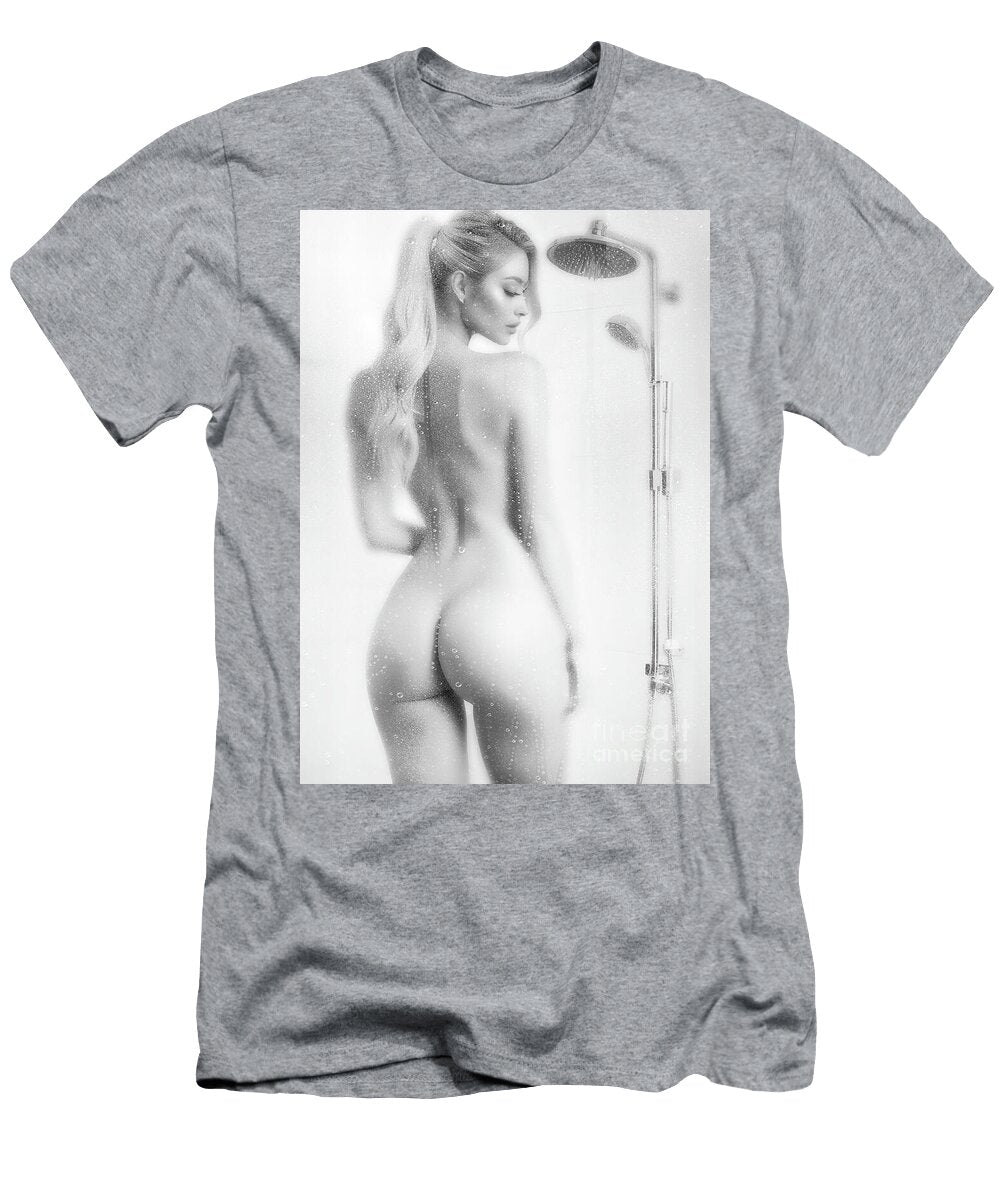 Woman in Black and White Shower Scene Jt Photodesign T-Shirt