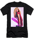 Woman in Red with Wavy Blonde Hair Angelo Merluccio T-Shirt