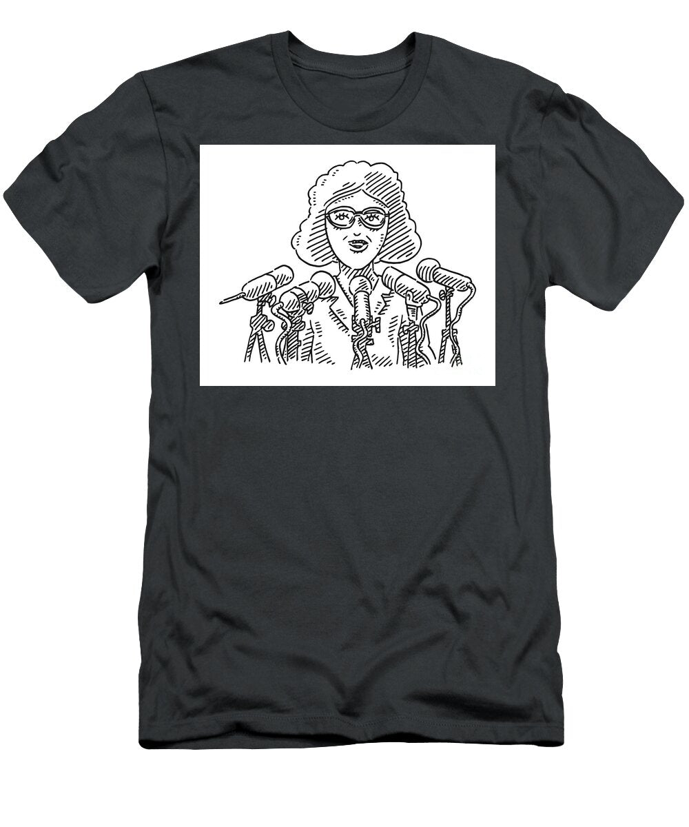 Woman Leadership Microphones Drawing Frank Ramspott T-Shirt