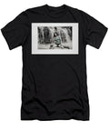 Woman Lifting Weights By Waterfall Daniel Friend T-Shirt