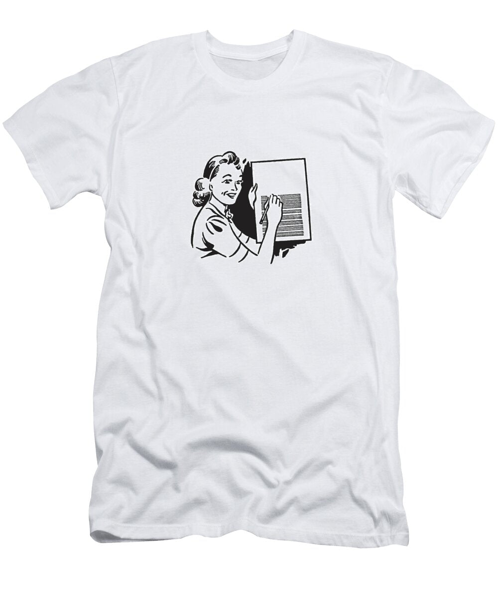Woman Showing Others How to Write Csa Images T-Shirt