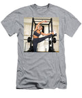 Woman Stretching in Home Gym Ego Crash T-Shirt