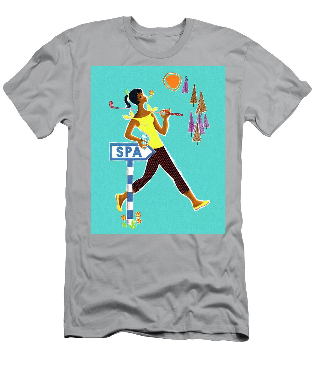 Woman Walking Toward a Spa Csa Images T-Shirt