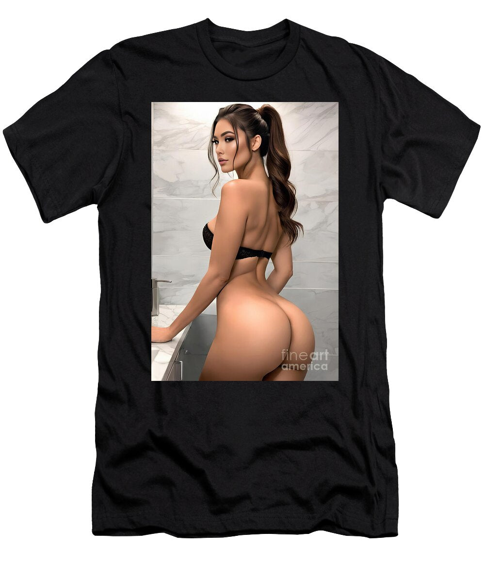 Woman with Long Ponytail in Lingerie Jt Photodesign T-Shirt