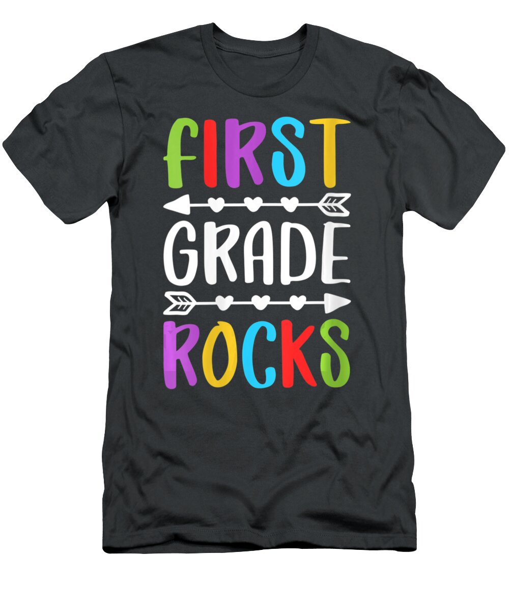 Womens First Grade Rocks 1st Grade Back to School V Neck Quynh Luan Ho T-Shirt