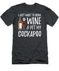 Womens Wine and Cockapoo Dog Mom or Dog Dad V Neck Ngoa Doai Huynh T-Shirt